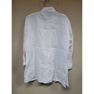 Isa Belle Samo Gabrscek White Button Up Linen Shirt Top Small Italy Lightweight